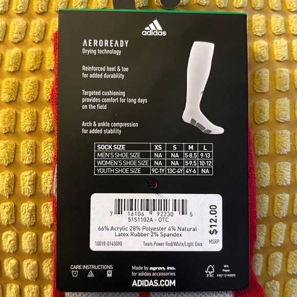 Adidas Red Over the Calf Baseball Socks - Picture 3 of 3